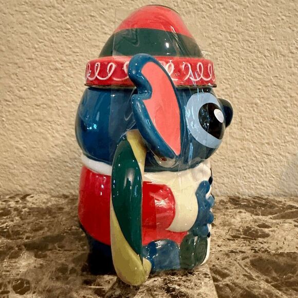 Elf Stitch Holiday Mug & Lid Disney Parks Lilo & Stitch NEW NIB Christmas Santa - Picture 2 of 15